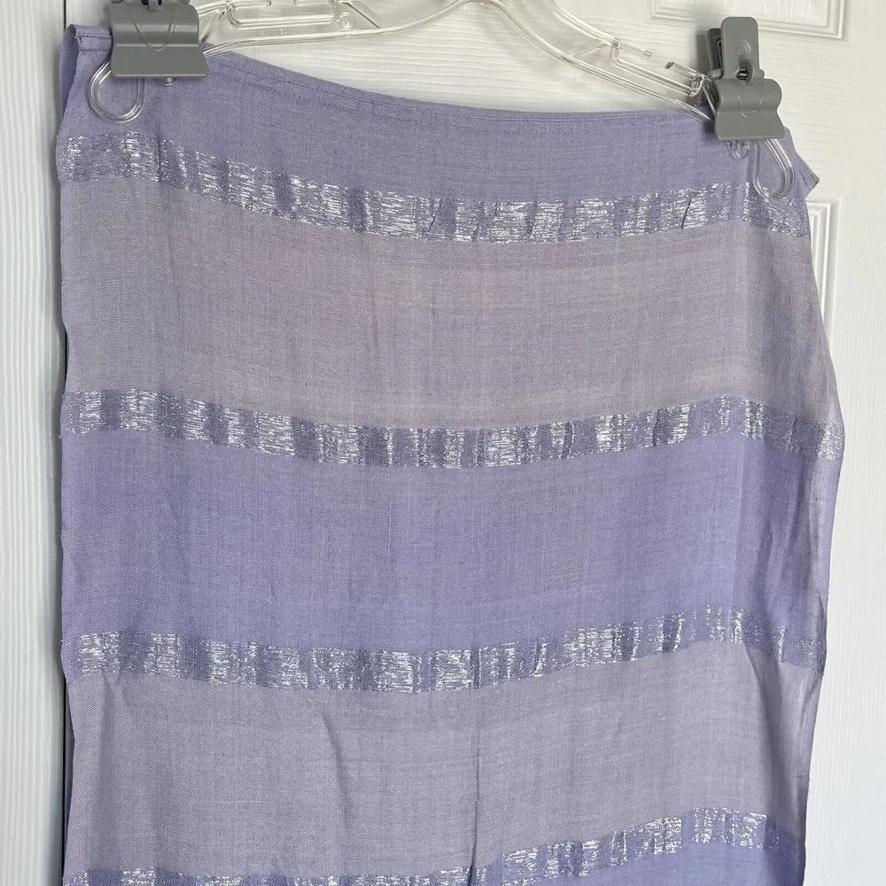 RISING TIDE Infinity Scarf Purple Striped Shiny